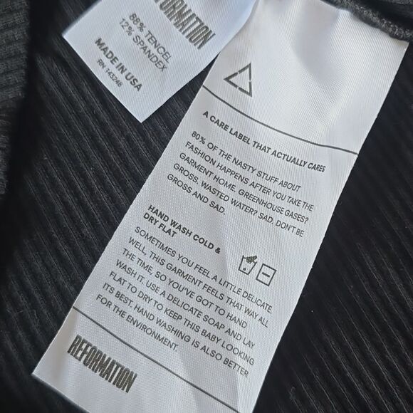 Reformation -739 Women's Black Rib Turtleneck Short Dress Long Sleeve‎ XS - Picture 5 of 11